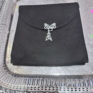 Black Clutch with Silver Accent